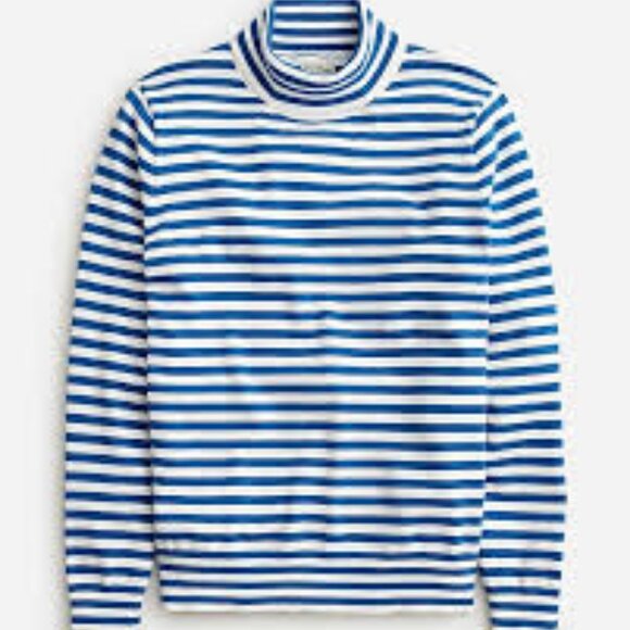 J. Crew Cotton Turtleneck Sweater in Stripe - Picture 1 of 1